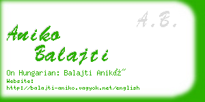 aniko balajti business card